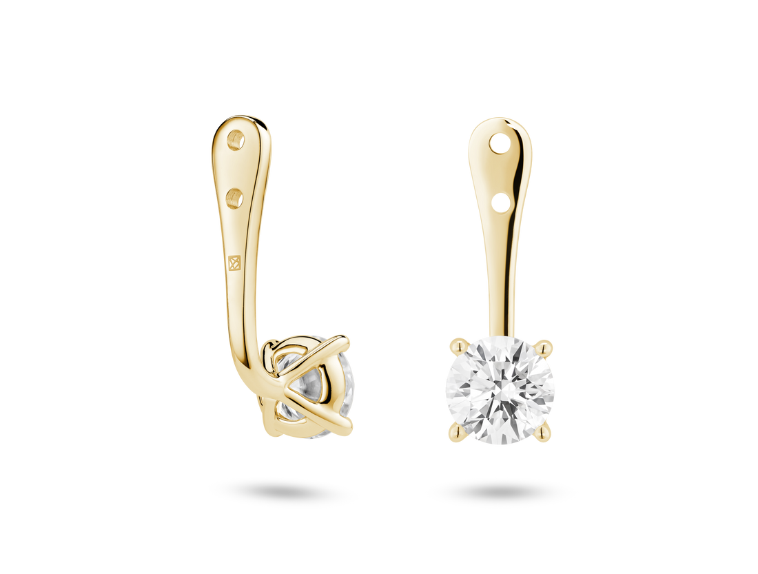 Lab-Grown Diamond 1ct. tw. Round Brilliant Solitaire Ear Jacket Earrings | White