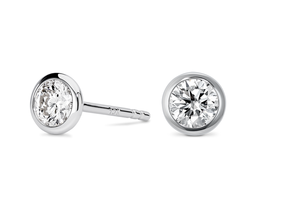 Basics Lab-Grown Diamond ½ct. tw. Round Brilliant Bezel Studs | White