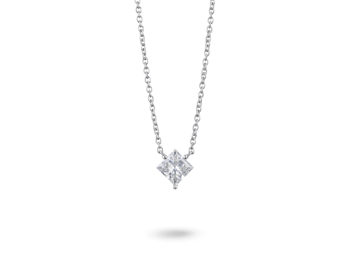 Lab-Grown Diamond 1⅛ct. Princess Cut 14k Gold Pendant | White