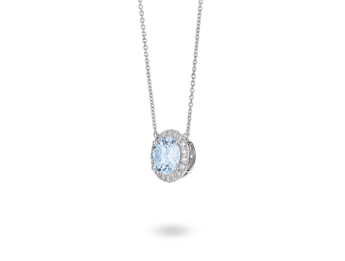 Lab-Grown Diamond 2ct. tw. Halo Pendant | Blue