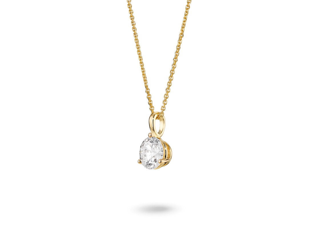 Lab-Grown Diamond 1ct. Round Brilliant Solitaire Bale Pendant | White