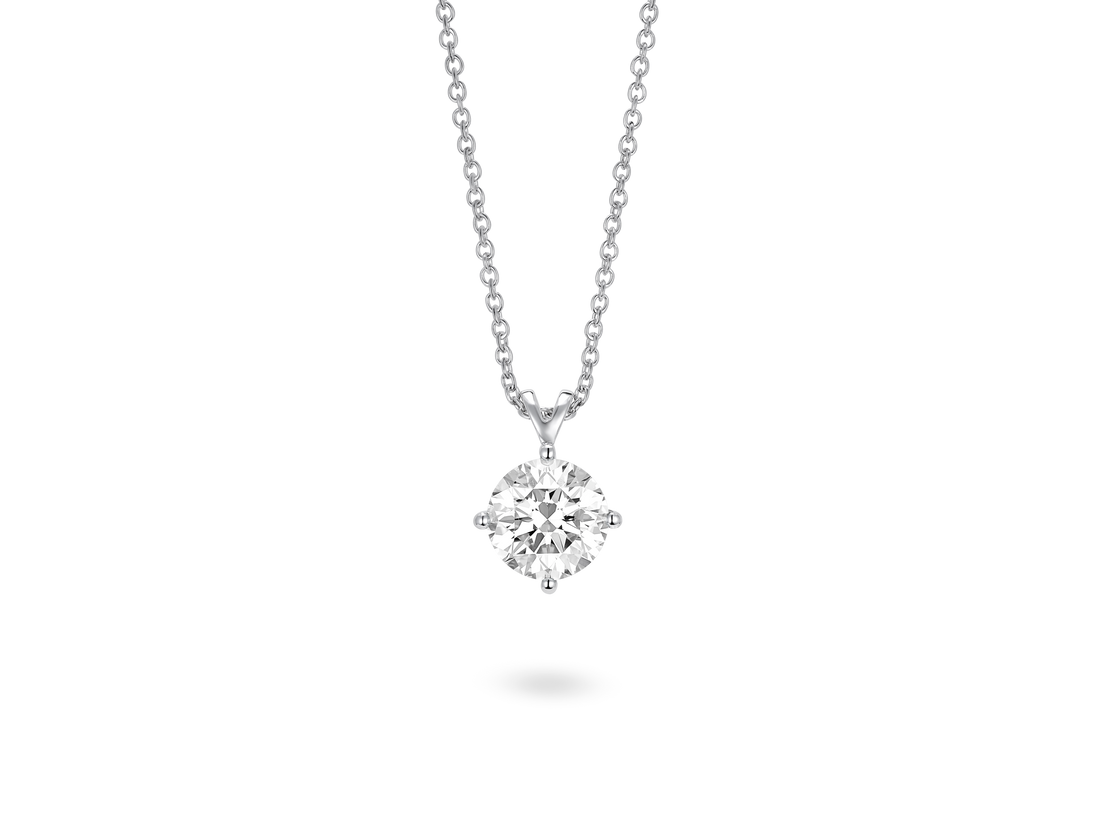 Finest Lab-Grown Diamond 2ct. Round Brilliant Solitaire Pendant | White