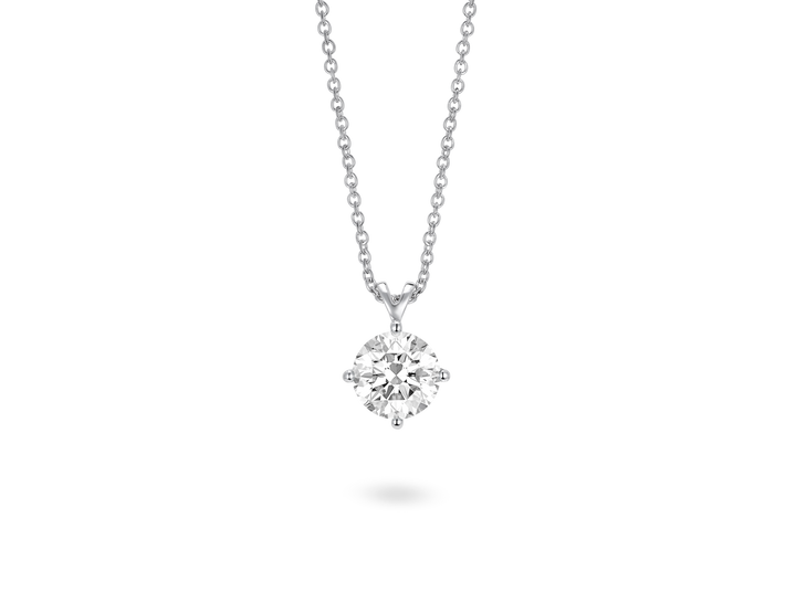 Finest Lab-Grown Diamond 2ct. Round Brilliant Solitaire Pendant | White