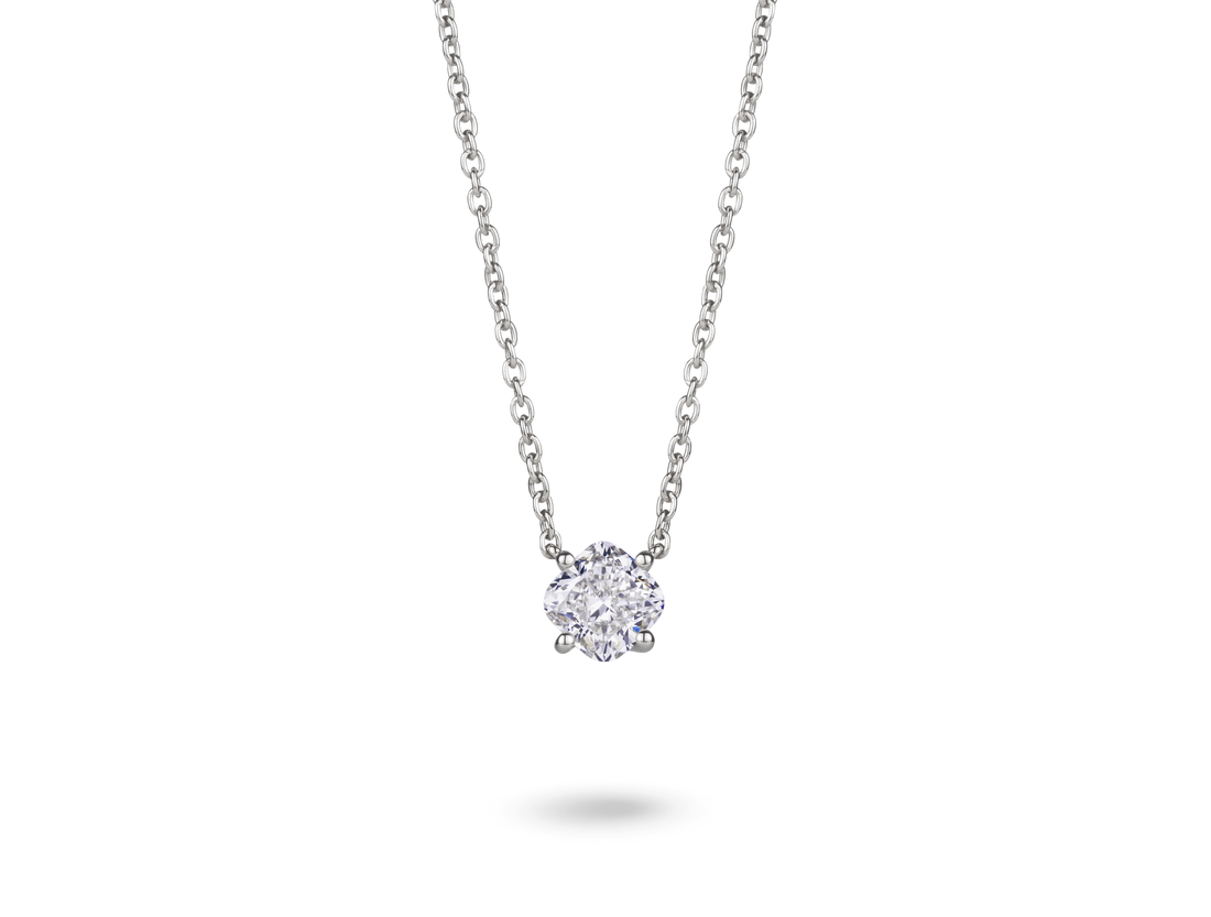 Lab-Grown Diamond 1ct. Cushion Cut 14k Gold Pendant | White