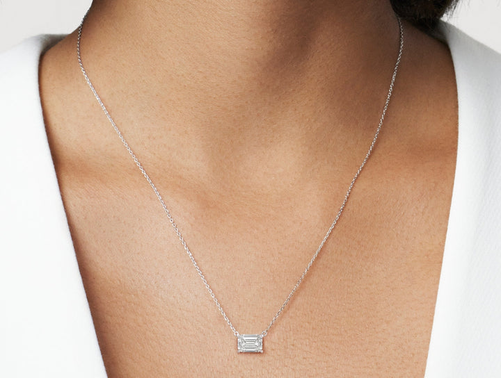 Lab-Grown Diamond 1ct. Emerald Cut Pendant | White