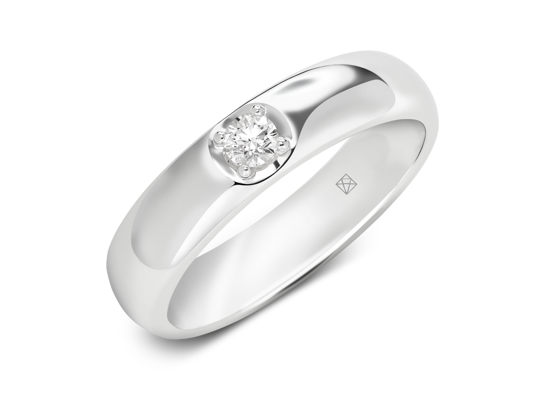 Lab-Grown Diamond ⅒ct. Modern Inset Stacking Ring | White